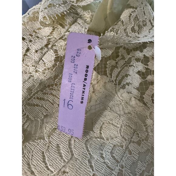 NWTGS Vintage Lilli Diamond PALE YELLOW Lace TIERED Dress SZ 16 - Picture 5 of 6